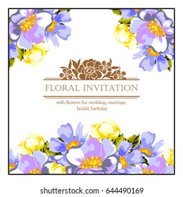Invitation with floral background