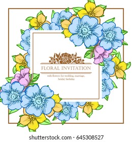 Invitation with floral background Invitation with floral background