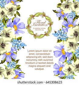 Invitation with floral background