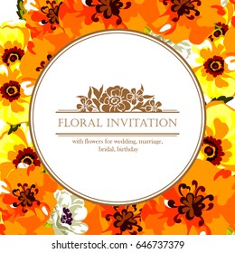 Invitation with floral background