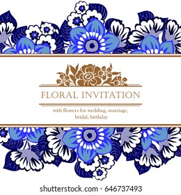 Invitation with floral background