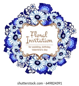 Invitation with floral background