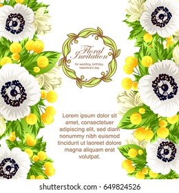Invitation with floral background