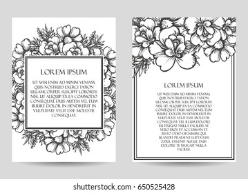 Invitation with floral background