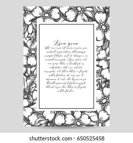 Invitation with floral background