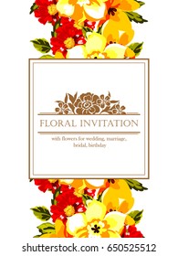Invitation with floral background
