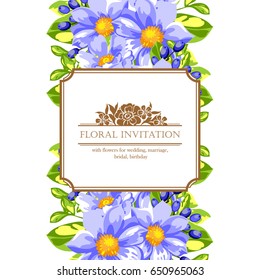 Invitation with floral background