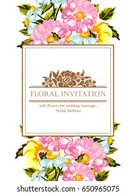 Invitation with floral background
