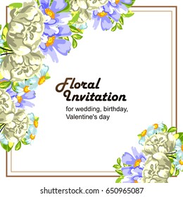 Invitation with floral background