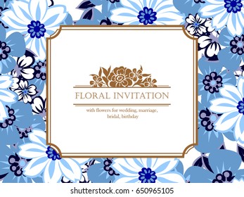 Invitation with floral background
