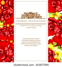 Invitation with floral background
