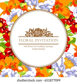 Invitation with floral background