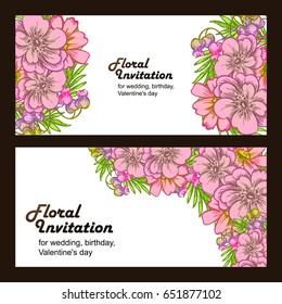 Invitation with floral background