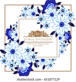 Invitation with floral background