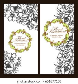 Invitation with floral background