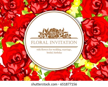 Invitation with floral background