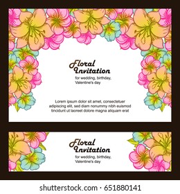 Invitation with floral background