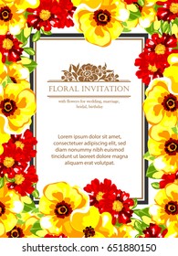 Invitation with floral background