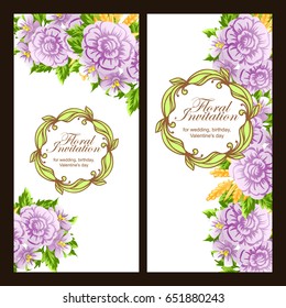 Invitation with floral background
