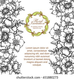 Invitation with floral background