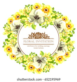 Invitation with floral background