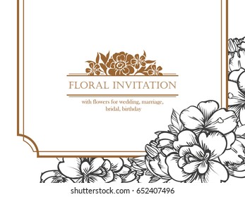Invitation with floral background