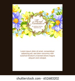 Invitation with floral background