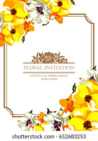 Invitation with floral background