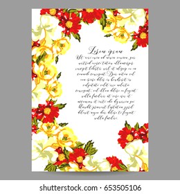 Invitation with floral background
