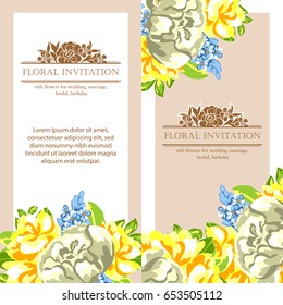 Invitation with floral background