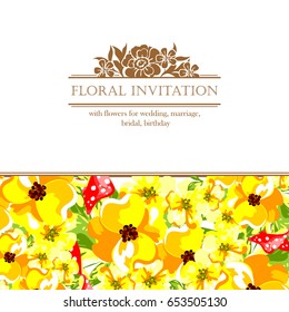 Invitation with floral background