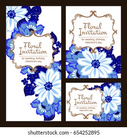 Invitation with floral background