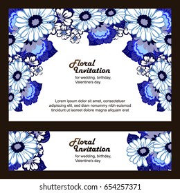 Invitation with floral background
