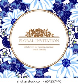 Invitation with floral background