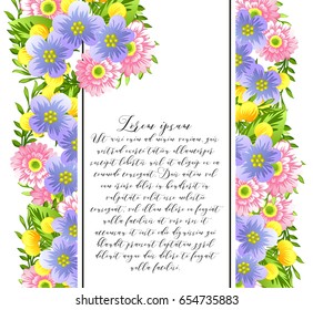 Invitation with floral background