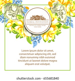 Invitation with floral background