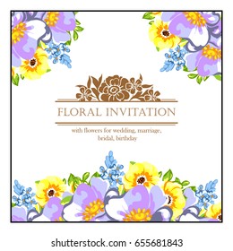 Invitation with floral background