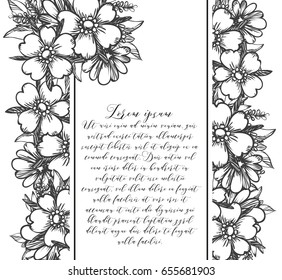 Invitation with floral background