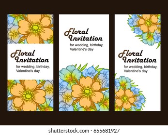 Invitation with floral background