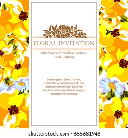 Invitation with floral background