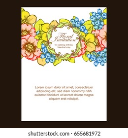 Invitation with floral background