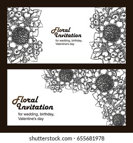 Invitation with floral background