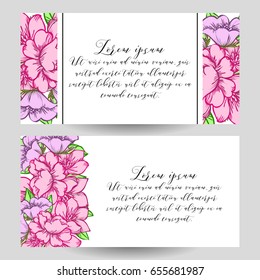 Invitation with floral background