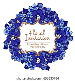 Invitation with floral background