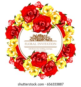 Invitation with floral background