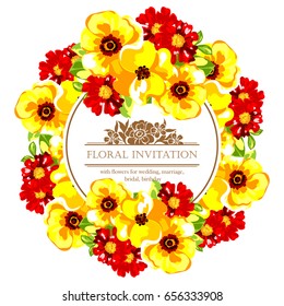 Invitation with floral background