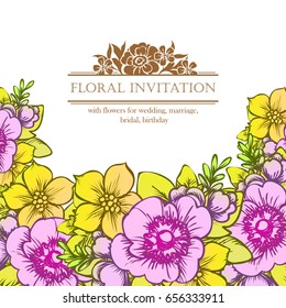 Invitation with floral background