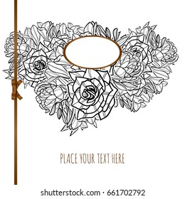 Invitation with floral background