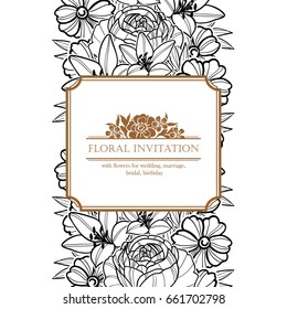 Invitation with floral background