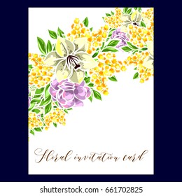 Invitation with floral background
